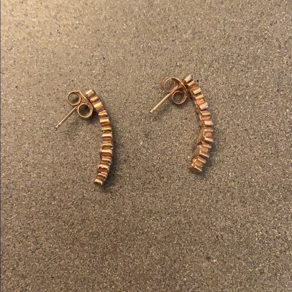 10K gold earrings - with diamond chips